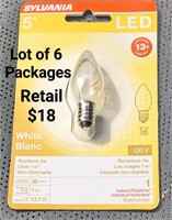 Lot of 6 Packages of Sylvania Bulbs Retail $18