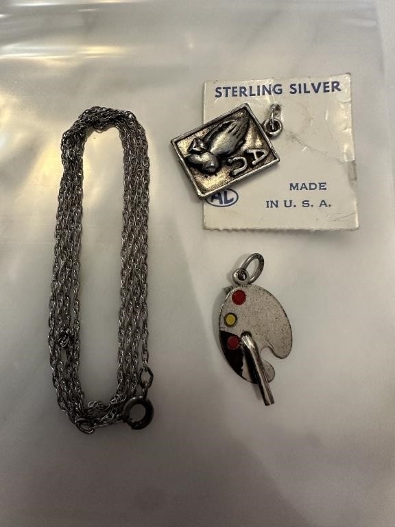 STERLING SILVER LOT CHARM  / CHAIN