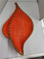Vintage USA Orange Leaf Ashtray #2