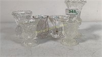 Lot of 6 Clear Candle Holders