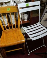 Side Chair, White Metal Folding Chair