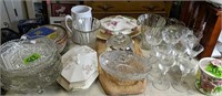 Oval Covered Dish, Glass Bowls, Stemware Etc