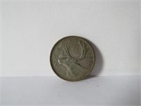 1949 CANADIAN 25 CENTS SILVER COIN