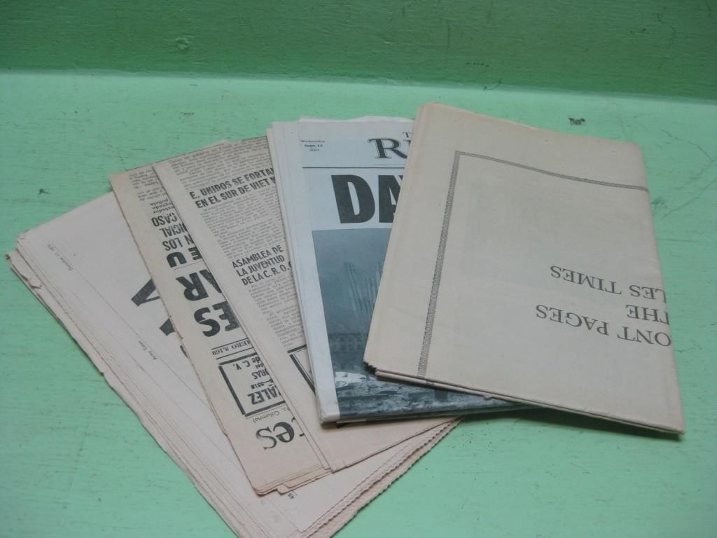 Four Vintage Headline Newspapers