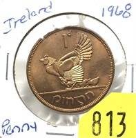 1968 Ireland penny, Unc