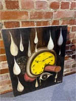 "Cock Clock" Abstract, Signed Boyer