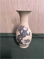 Vintage Oriental Blue Dragon Vase-Kingston England