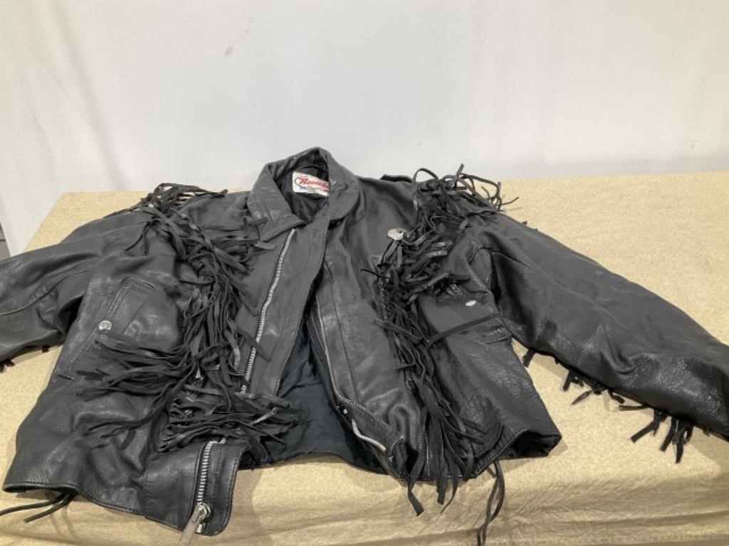 Leather Route 66 Fringed Riding Jacket 46/L