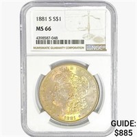 1881-S Morgan Silver Dollar NGC MS66