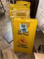 (9) Plastic CAUTION Wet Floor Signs