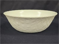 INDIANA GLASS MILK GLASS BASKET WEAVE BOWL