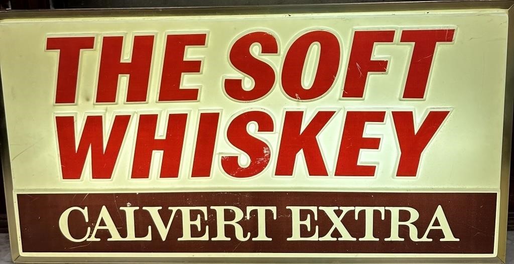 Lighted Calvert Whiskey Sign