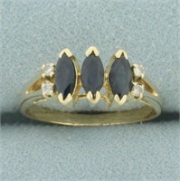 Sapphire and Diamond Ring in 14k Yellow Gold