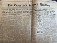 WWII ERA CS MONITOR NEWSPAPER 1941