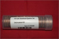 Roll of Unc.50 Statehood Quarters in Tube