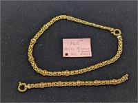 18K Over Sterling Necklace and Bracelet - 50g