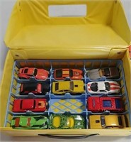 Toy cars in collector's case