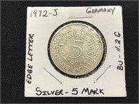 1972-J German Silver 5 Mark