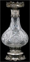 Alvin Mfg. Sterling Silver And Cut Glass Vase