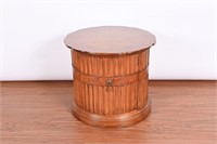 Vintage Drum Side Table w/ Storage