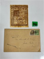 Vtg Schilling Ad Antique Postal Stamped Envelope