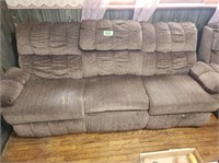 3 CUSHION DUAL RECLINING COUCH- SHOWS WEAR