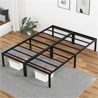N2160  Nefoso Metal Platform Bed Frame, 14 inch Bl