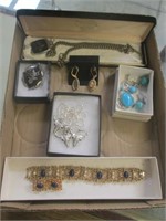 Sterling Siam Brooch & More Costume Jewelry