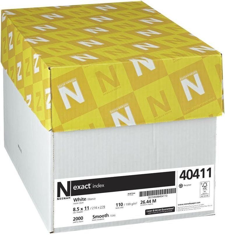 Neenah Cardstock, 8.5" x 11" White, 2000 Sheets