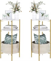Finetones 3-Tier Table  White/Gold  2 Tables