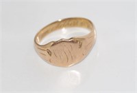 Large 10ct rose gold signet ring
