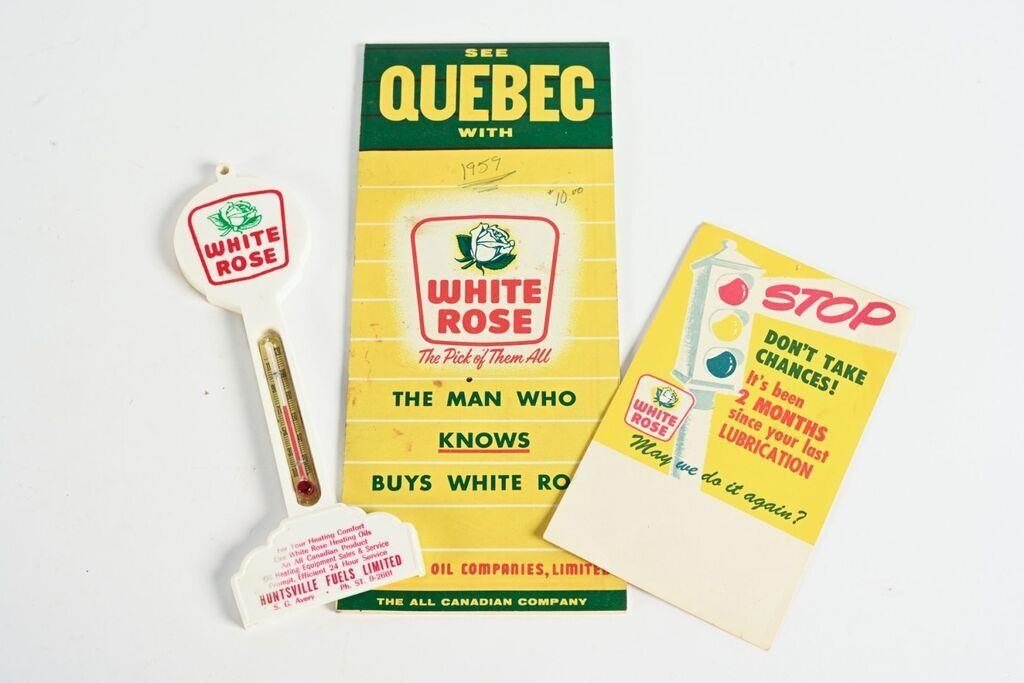 WHITE ROSE QUEBEC MAP AND THERMOMETER