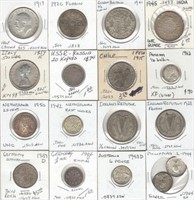 Bag of 16 Foreign Silver Coins from 11 Different
