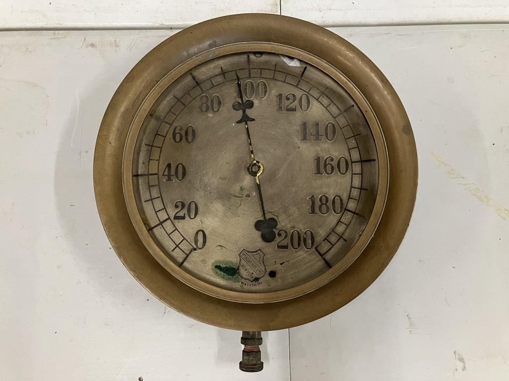 Antique Ashcroft Mfg. Steam Heating Gauge