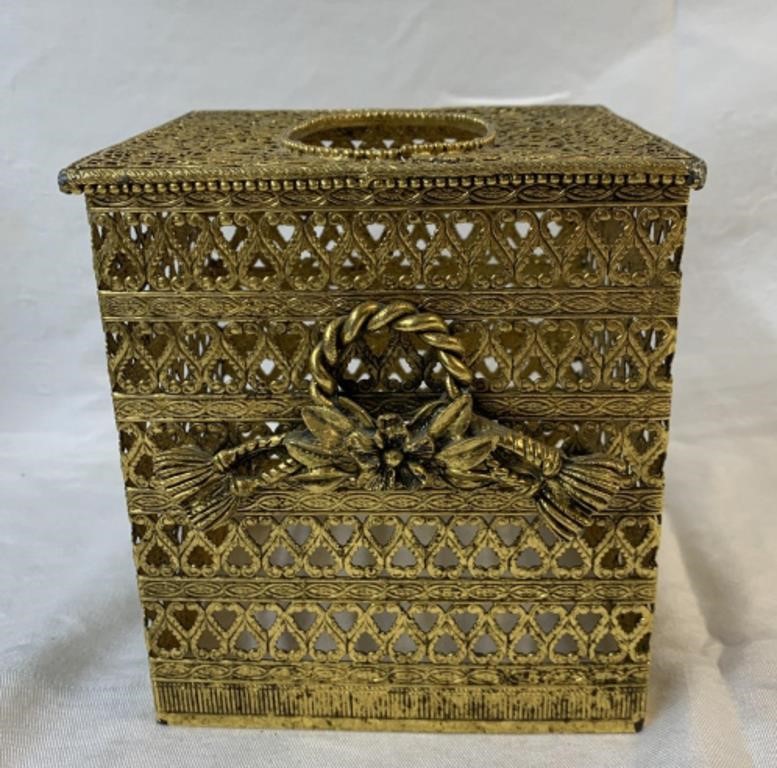 Hollywood Regency Filigree Kleenex Box