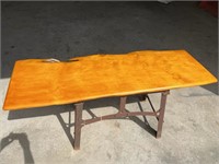 Huon Pine Table with cast iron base
