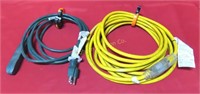 Extension Cords, 2 PC Lot, 12 & 14 AWG