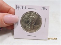 1941d Walking Liberty SIlver Half Dollar Coin