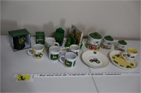 John Deere plates, mugs, canisters, etc