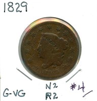1829 Large Cent - Full Liberty, G-VG