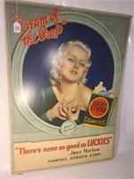 Vtg Lucky Strike Jean Harlow Advertising Poster