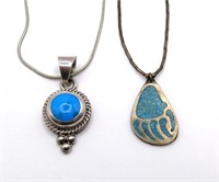 (2) TURQUOISE COLORED NECKLACES