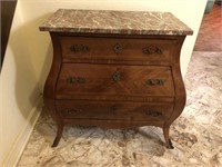 French Bombay Chest with marble top (as is)