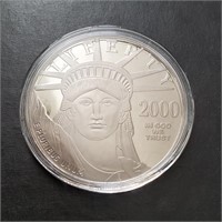 2000 Four Troy Oz .999 Silver Liberty Coin