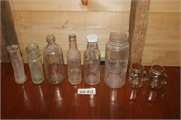 (8) Assorted Vintage Glass Bottles