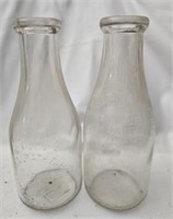 Lot of 2 vintage glass bottles