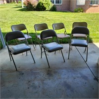 7 Padded Metal Folding Chairs