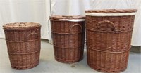 3 STACKING LAUNDRY BASKETS