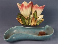 McCoy Pottery Vase & Redwing Dish