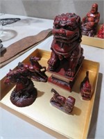 FOO DOG AND ASIAN FIGURES